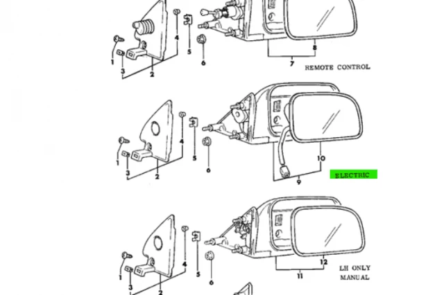 ESPEJO LATERAL EL�CTRICO IZQUIERDO