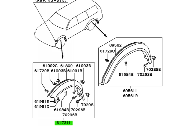 EMBELLECEDOR DE GUARDABARROS DELANTERO IZQUIERDO