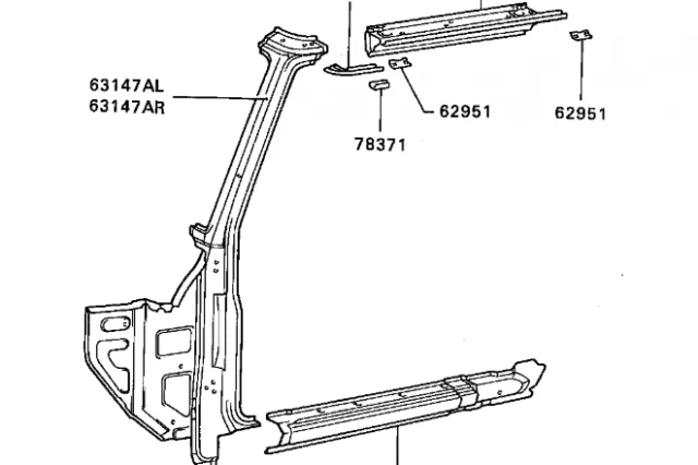 UMBRAL O ESTRIBO LATERAL IZQUIERDO DEL SUELO DELANTERO