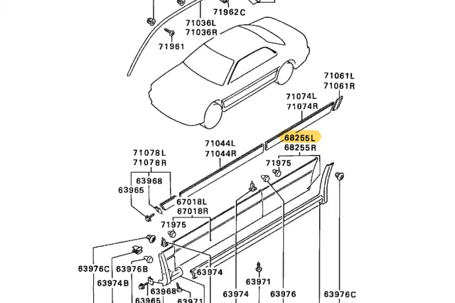 MOLDURA O GUARNICI�N DE LA PUERTA TRASERA IZQUIERDA