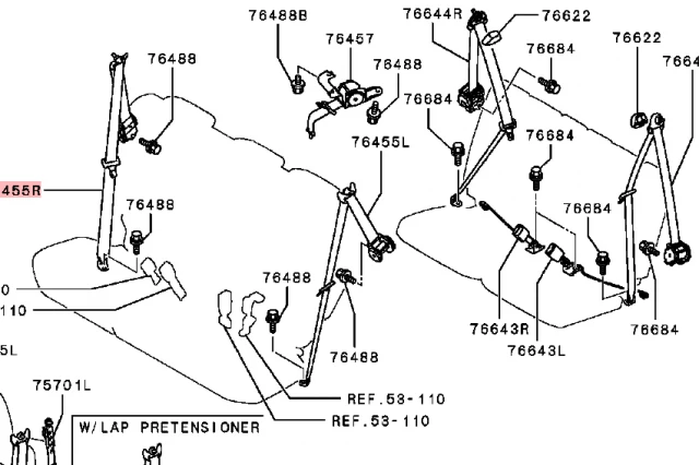 CINTURON DE SEGURIDAD TRASERO DERECHO