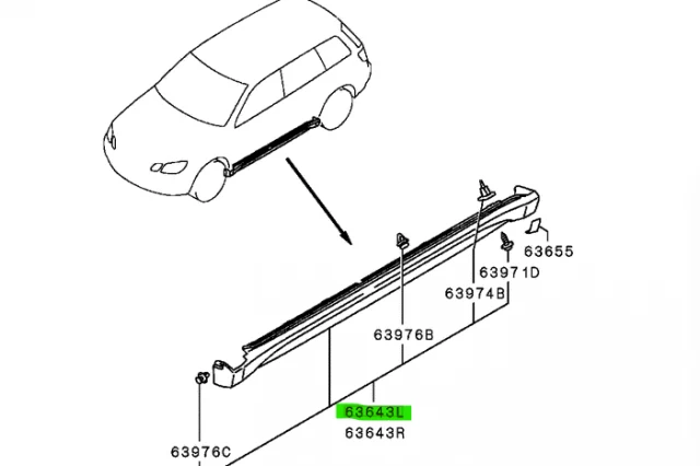 KIT DE DEFLECTOR DE AIRE LATERAL IZQUIERDO (AIR DAM KIT, SIDE, LH)