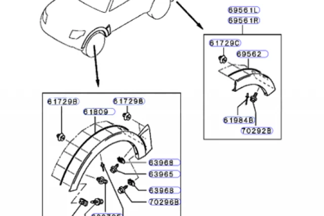 MOLDURA DEL PASO DE RUEDA TRASERO DERECHO