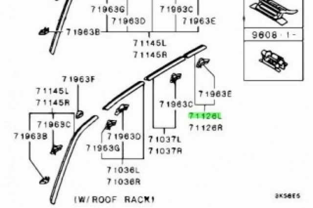 MOLDURA TRASERA IZQUIERDA DEL CANALON DEL TECHO MOLDURA TRASERA IZQUIERDA DEL CANALON DEL TECHO