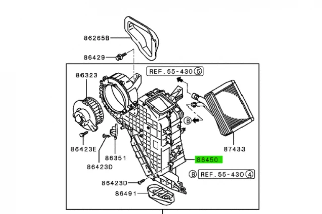 KIT DE CAJA DEL CALEFACTOR TRASERO