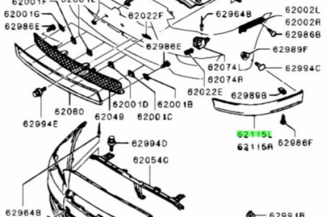 ALERÓN LATERAL IZQUIERDO DEL PARACHOQUES DELANTERO ALERÓN LATERAL IZQUIERDO DEL PARACHOQUES DELANTERO