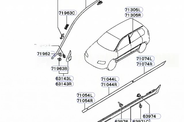 MOLDURA DE PROTECCI�N EXTERIOR PARA LA PUERTA TRASERA DERECHA