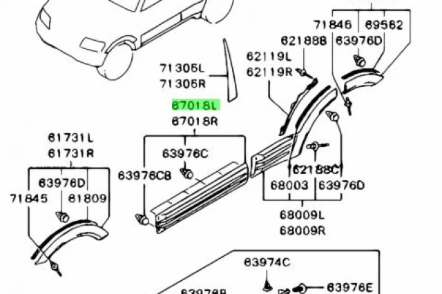 EMBELLECEDOR DE LA PUERTA DELANTERA IZQUIERDA