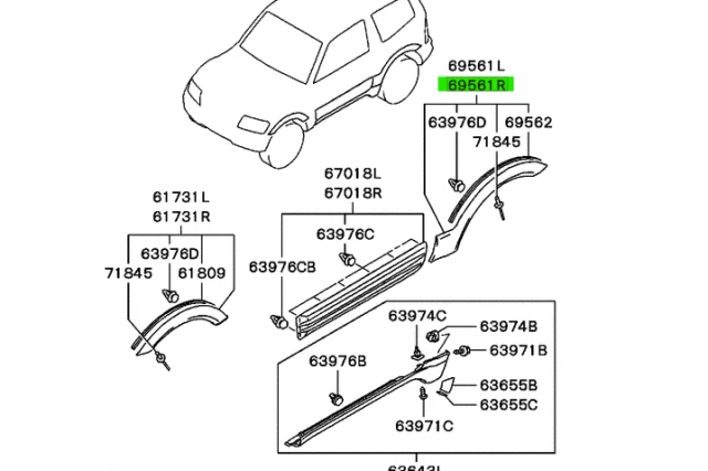 ENSAMBLAJE DE ALETA DE GUARDABARROS TRASERA DERECHA