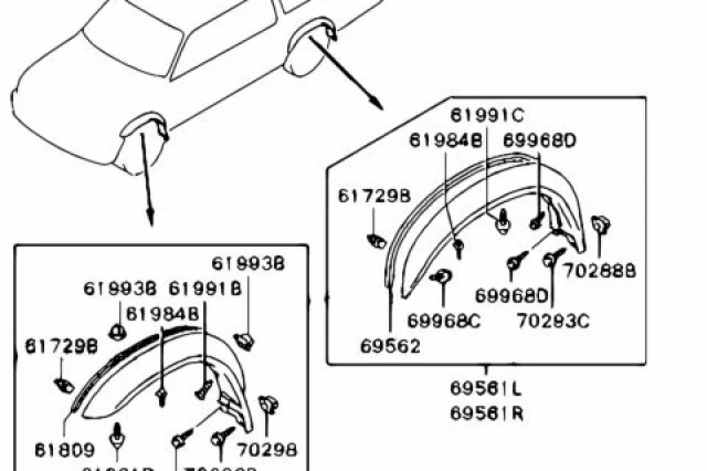 MOLDURA DE ALETA DELANTERA IZQUIERDA