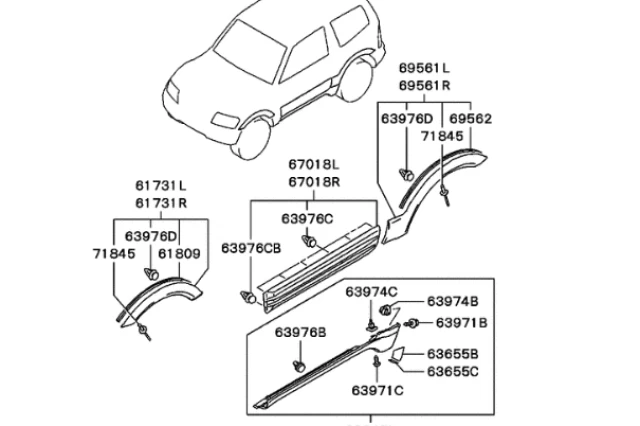 KIT DE GUARNICI�N, UMBRAL LATERAL