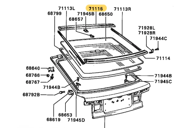 MOLDURA SUPERIOR DEL PORT�N TRASERO