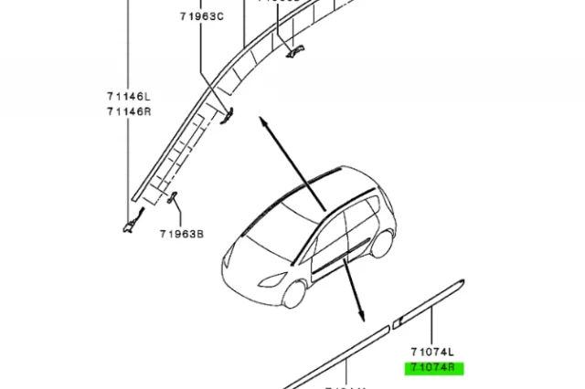 MOLDURA DE PROTECCI�N PARA LA PUERTA TRASERA DERECHA