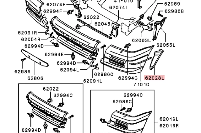 BIGOTERA IZQUIERDA PARACHOQUES DELANTERO PARA L200