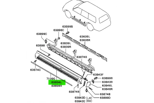 MOLDURA PARA EL ESTRIBO LATERAL IZQUIERDO