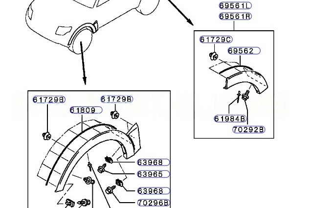 MOLDURA DEL PASO DE RUEDA TRASERO IZQUIERDO