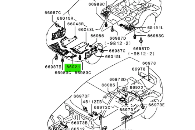 CUBIERTA CENTRAL INFERIOR DEL COMPARTIMENTO DEL MOTOR