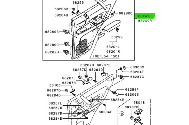 GUARNECIDO DE LA PUERTA TRASERA IZQUIERDA