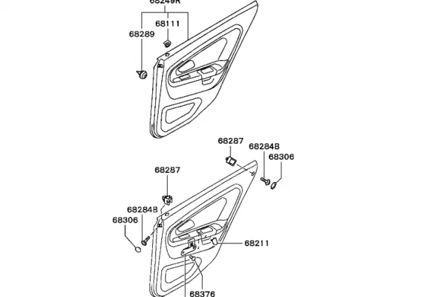 MOLDURA DE PUERTA TRASERA, LADO IZQUIERDO
