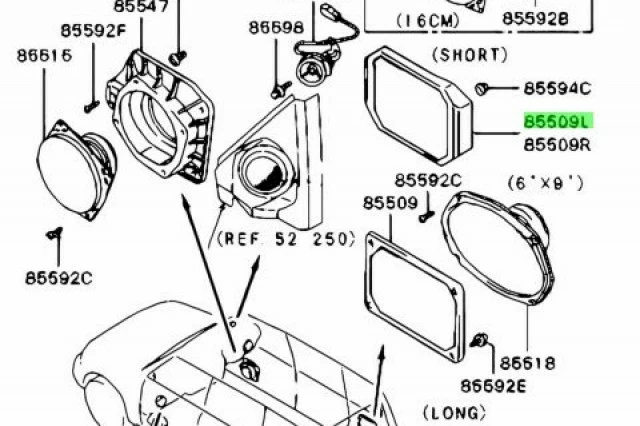 CUBIERTA DELANTERA IZQUIERDA DE ALTAVOZ