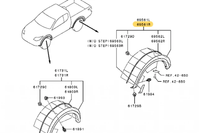 ENSANCHADOR DE ALETA TRASERO DERECHO