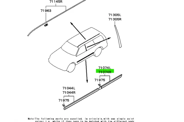 MOLDURA PROTECTORA DE PUERTA TRASERA DERECHA
