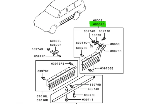 GUARNICI�N DE LA PUERTA TRASERA DERECHA